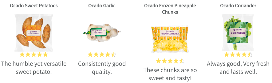 Ocado testimonials example