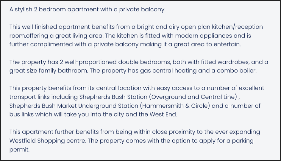 Real Estate Listing Example